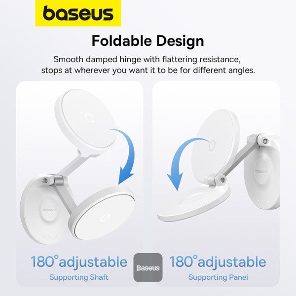 Baseus MagPro Foldable Magnetic Phone Holder 360° Rotatable Adjustable Arm Wall-Mounted Stand - White
