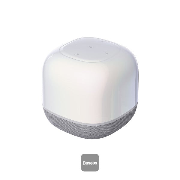 Baseus AeQur V2 Portable Wireless TWS Speaker - Bluetooth 50 30 Hour Playtime Powerful Bass and 3EQ Modes - Moon White