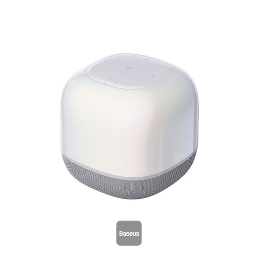Baseus AeQur V2 Portable Wireless TWS Speaker - Bluetooth 50 30 Hour Playtime Powerful Bass and 3EQ Modes - Moon White