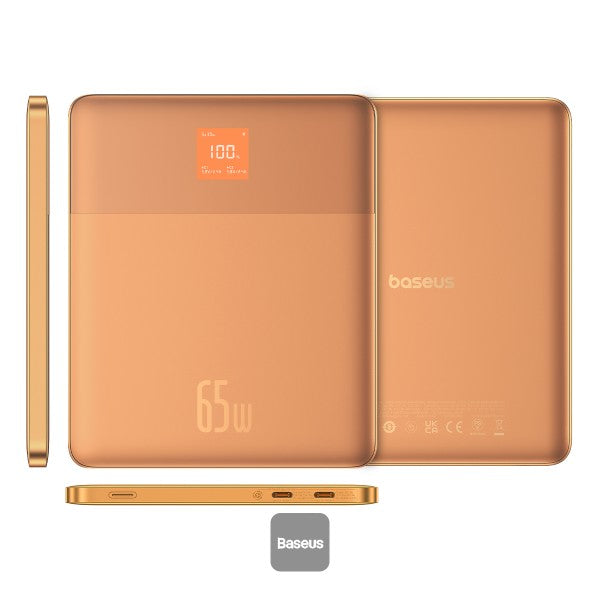 Baseus Blade2 12000mAh Power Bank | 65W Fast Charging Ultra Thin Digital Display Intelligent Edition Battery Pack For Laptop MacBook Pro iPad iPhone and  All Smart Phones - Canyon Coral