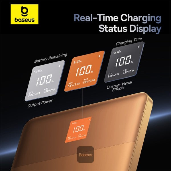 Baseus Blade2 12000mAh Power Bank | 65W Fast Charging Ultra Thin Digital Display Intelligent Edition Battery Pack For Laptop MacBook Pro iPad iPhone and  All Smart Phones - Canyon Coral