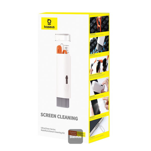 Baseus 8-in-1 Multi-Functional Cleaning Kit for Laptop Screen Keyboard and Earbuds - White