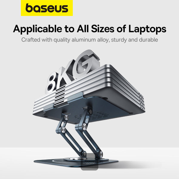 Baseus Foldable Stand For Laptop and iPad Tablet | 360 Degree Rotatable (Three-Fold Version) - Grey