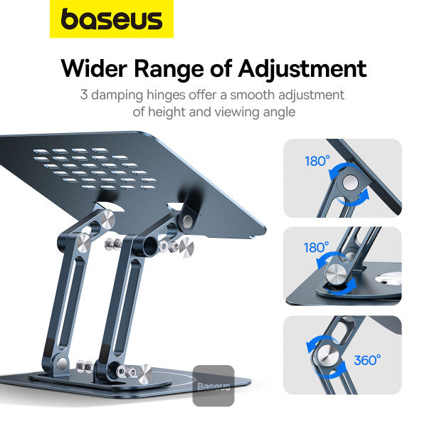 Baseus Foldable Stand For Laptop and iPad Tablet | 360 Degree Rotatable (Three-Fold Version) - Grey
