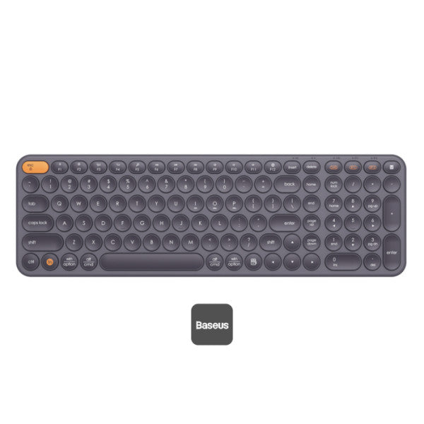 Baseus K01B Wireless Tri-Mode Keyboard (Bluetooth 50  & Wireless 24G) | Silent US Layout Keyboards - Grey