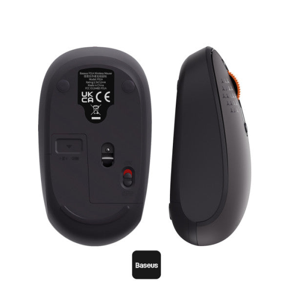 Baseus F01B Tri-Mode Wireless Mouse | Lightweight Silent Buttons DPI-800 1000 1600 - Gray