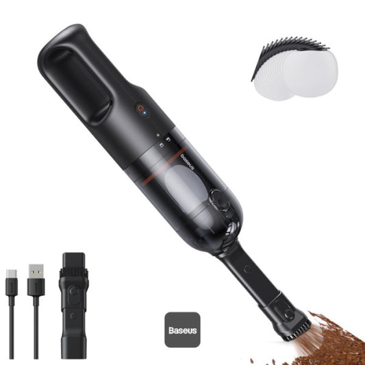 Baseus AP01 Wireless Handy Vacuum Cleaner with Disposable Dust Bags for Home & Car | Rechargeable 5000 Pa - Black