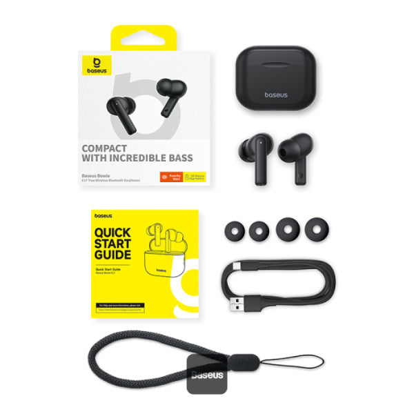 Baseus Bowie E17 True Wireless Bluetooth Earphones With Dual Mic ENC & Punchy Bass - Black