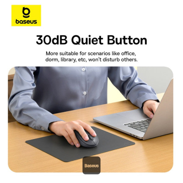 Baseus F02 Ergonomic Dual-Mode Wireless Mouse | Bluetooth 52 and 24Ghz Connectivity Silent Buttons 5 DPI Modes - Black