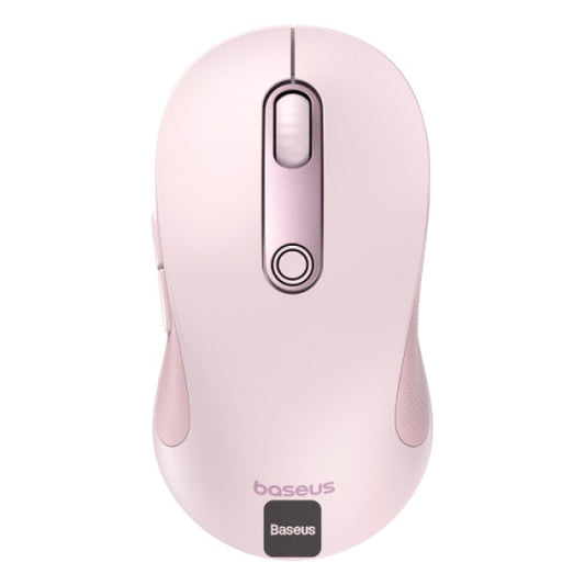 Baseus F02 Ergonomic Dual-Mode Wireless Mouse | Bluetooth 52 and 24Ghz Connectivity Silent Buttons 5 DPI Modes - Pink