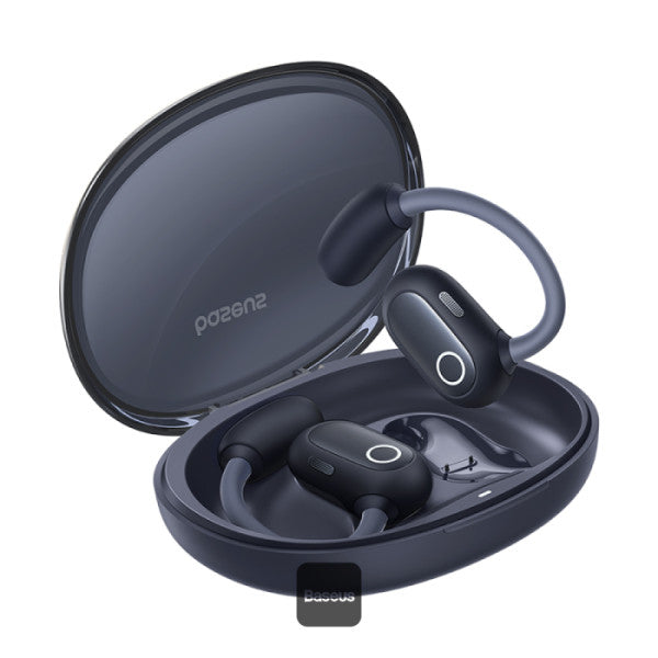 Baseus Eli Sport 1 Open-Ear Wireless Earbuds With IPX4 Waterproof TWS ENC Mics & Detachable Neckband - Cosmic Black