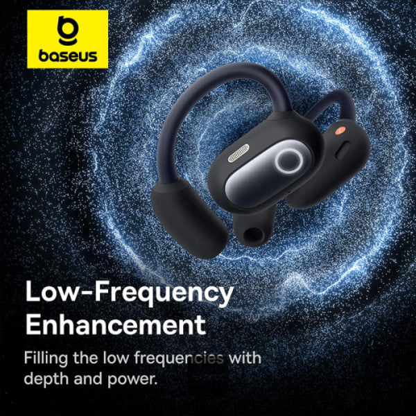 Baseus Eli Sport 1 Open-Ear Wireless Earbuds With IPX4 Waterproof TWS ENC Mics & Detachable Neckband - Cosmic Black