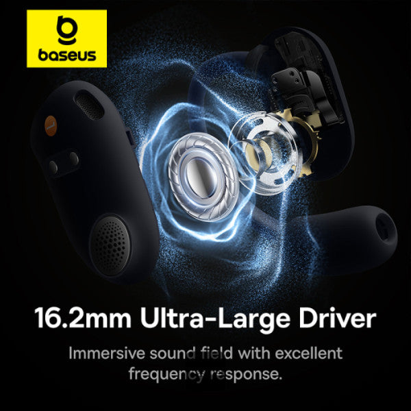Baseus Eli Sport 1 Open-Ear Wireless Earbuds With IPX4 Waterproof TWS ENC Mics & Detachable Neckband - Cosmic Black