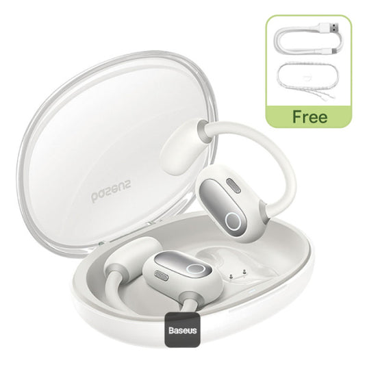 Baseus Eli Sport 1 Open-Ear Wireless Earbuds With IPX4 Waterproof TWS ENC Mics & Detachable Neckband - Stellar White
