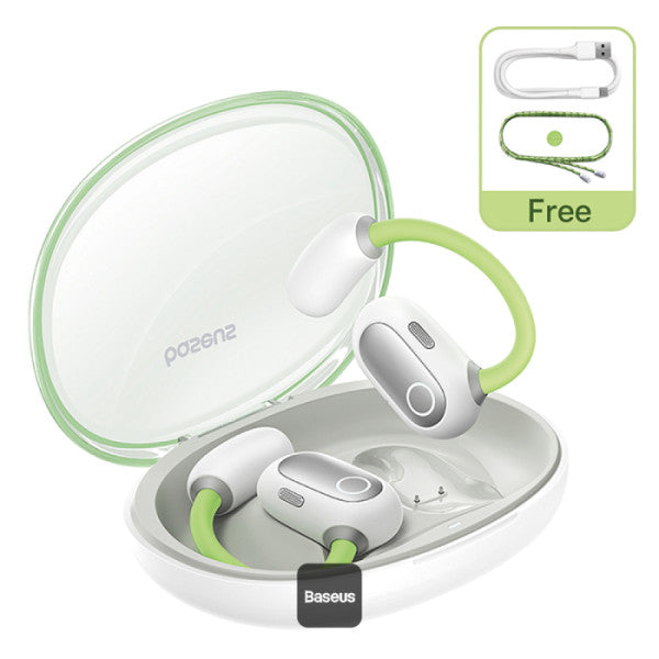Baseus Eli Sport 1 Open-Ear Wireless Earbuds With IPX4 Waterproof TWS ENC Mics & Detachable Neckband - Aurora Green