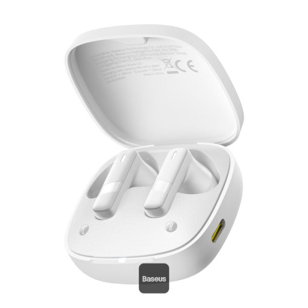 Baseus Bowie E20 True Wireless Earbuds With 2 ENC Mics 33H Playtime - White