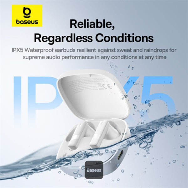 Baseus Bowie E20 True Wireless Earbuds With 2 ENC Mics 33H Playtime - White