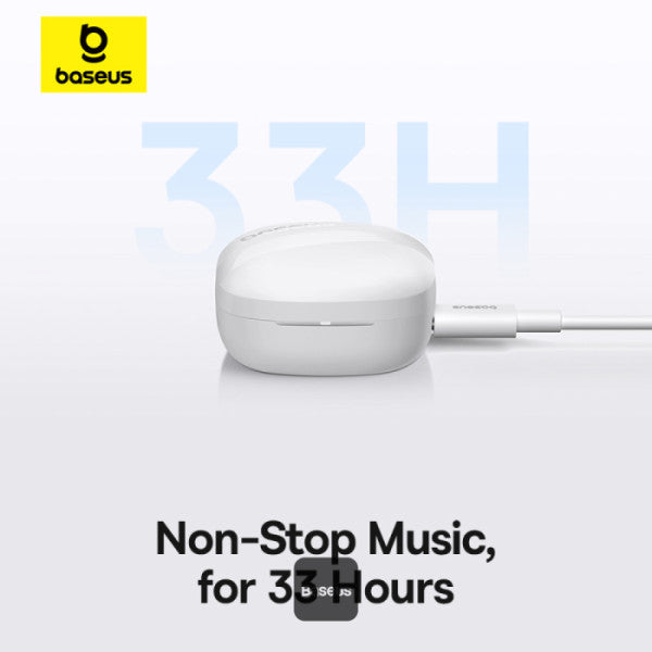 Baseus Bowie E20 True Wireless Earbuds With 2 ENC Mics 33H Playtime - White