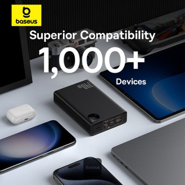 Baseus Laptop Power Bank 24000mAh with 140W Super Fast Charge | 2 USB-C ports and 1 USB-A Adaman Series - Black