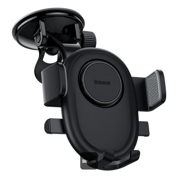 Baseus UltraControl Lite Series 2 in 1 Car Phone Holder | Auto Clamping Universal Car Phone Mount | Dashboard Windshield Car Mount - Black