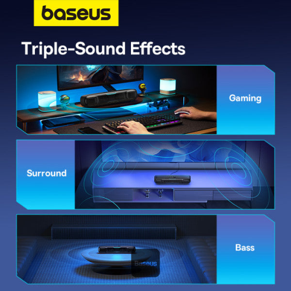 Baseus AeQur Series DS10 Desktop Mini Soundbar Bluetooth Speaker (without Battery) - Black