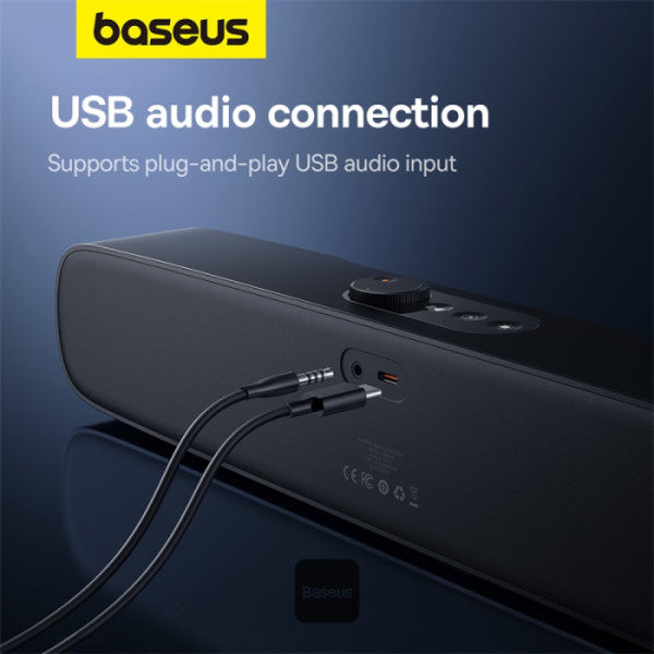 Baseus AeQur Series DS10 Desktop Mini Soundbar Bluetooth Speaker (without Battery) - Black