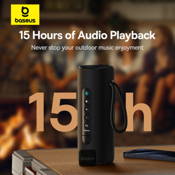 Baseus AeQur Series VO20 Bluetooth Speaker with Ambient RGB Light | BT 53 15H Playtime 15W Loud Stereo Sound Deep Bass - Black