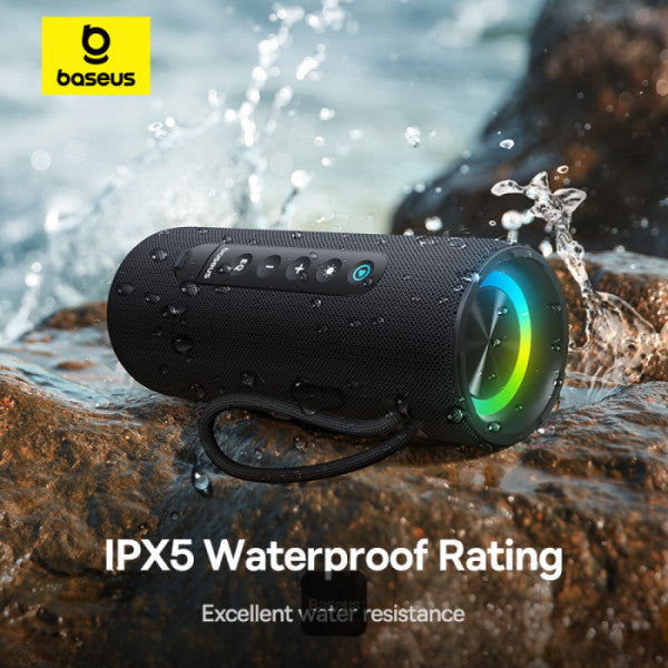 Baseus AeQur Series VO20 Bluetooth Speaker with Ambient RGB Light | BT 53 15H Playtime 15W Loud Stereo Sound Deep Bass - Black