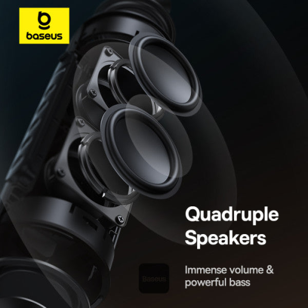 Baseus AeQur Series VO20 Bluetooth Speaker with Ambient RGB Light | BT 53 15H Playtime 15W Loud Stereo Sound Deep Bass - Black
