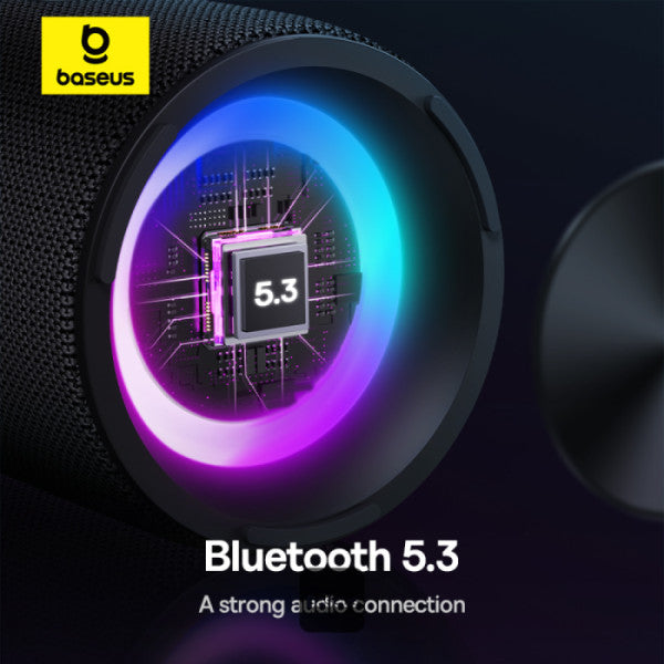Baseus AeQur Series VO20 Bluetooth Speaker with Ambient RGB Light | BT 53 15H Playtime 15W Loud Stereo Sound Deep Bass - Black