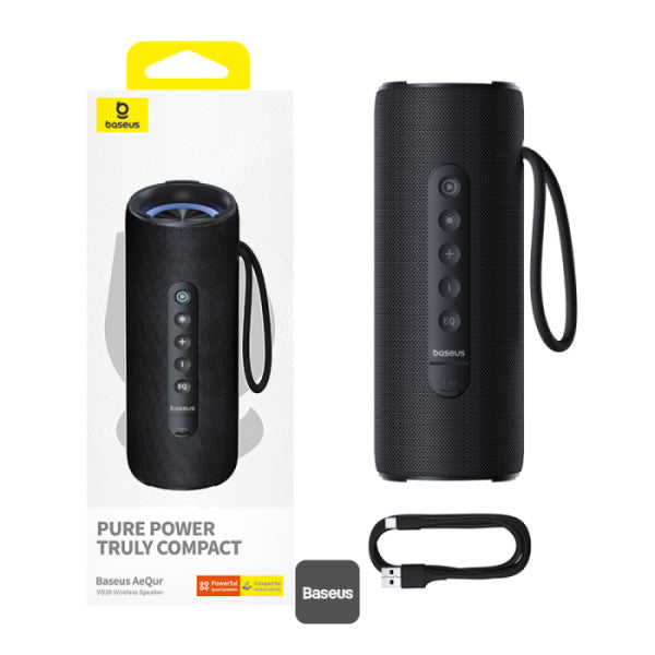 Baseus AeQur Series VO20 Bluetooth Speaker with Ambient RGB Light | BT 53 15H Playtime 15W Loud Stereo Sound Deep Bass - Black