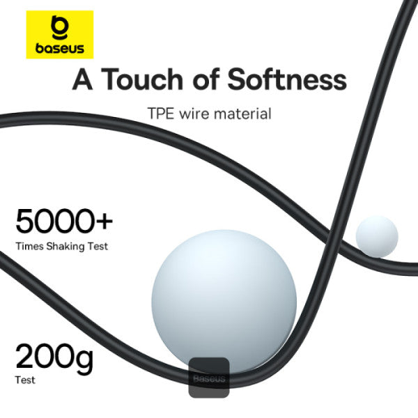 Baseus Encok CZ18 Type-C Wired Earphone In-Ear Noise Isolation Headphone With Noiseless HD Mic - Black