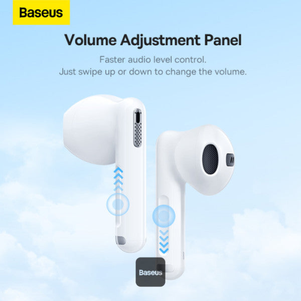 Baseus Bowie WX5 True Wireless Earphones - 4 ENC Mics with AI Noise Cancellation for Crystal Clear Calls 30-Hour Playback TWS Bluetooth 53 - White