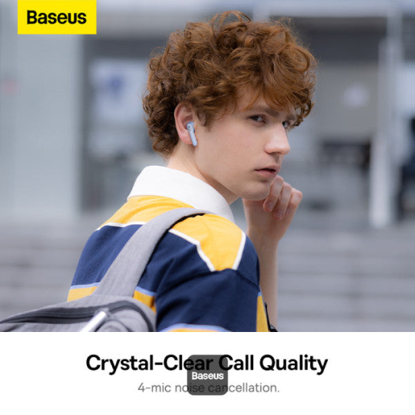 Baseus Bowie WX5 True Wireless Earphones - 4 ENC Mics with AI Noise Cancellation for Crystal Clear Calls 30-Hour Playback TWS Bluetooth 53 - Blue