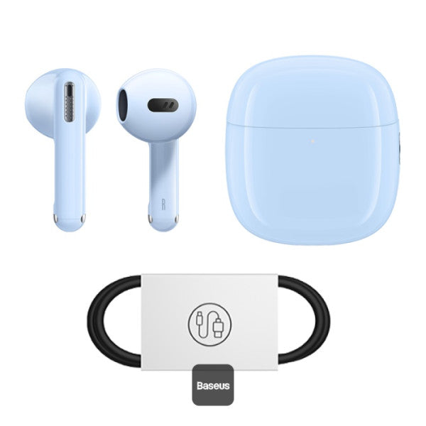 Baseus Bowie WX5 True Wireless Earphones - 4 ENC Mics with AI Noise Cancellation for Crystal Clear Calls 30-Hour Playback TWS Bluetooth 53 - Blue