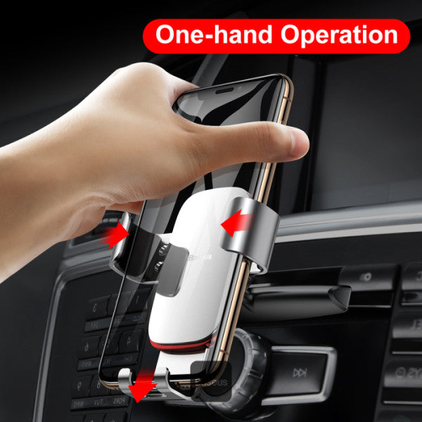 Baseus Metal Age Gravity Car Mount (CD Version) - Premium Car Phone Holder for CD Slot With Auto Clamping Design - Black