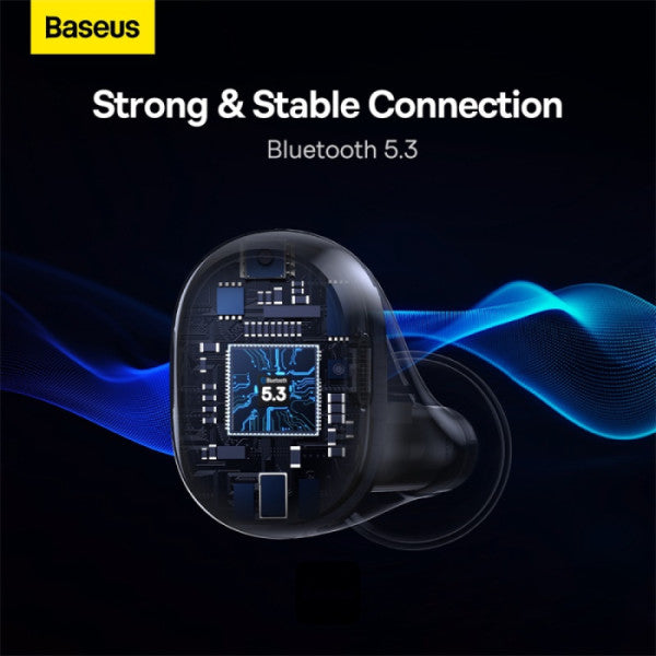 Baseus Bowie WM03 True Wireless Earphones - 38H Playtime Bluetooth 53 Ultra-Low Latency Fast Charging Case Immersive Audio - White
