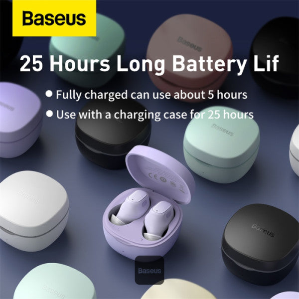 Baseus Encok WM01 True Wireless Earphones  36H Playtime Bluetooth 53 Low-Latency Fast-Charging in-Ear Earbuds - White