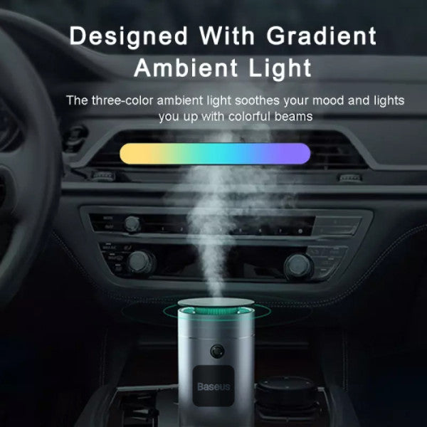 Baseus Car Diffuser & Humidifier - USB Powered Portable Aroma Air Freshener & Cool Mist Auto Air Humidifier for Home Office & Car - Grey