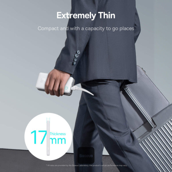 Baseus Airpow Lite 10000mAh Fast Charge Power Bank 15W With Type-C and USB-A Port - White