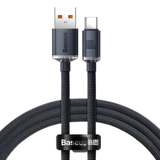 Baseus Crystal Shine Series Cable USB-A to Type-C Fast Charge Data Cable 100W 5A 12M - Black