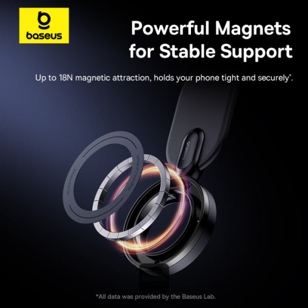 Baseus C02 Go Magnetic Car Phone Holder 360° Rotatable Bendable Car Mount - Black