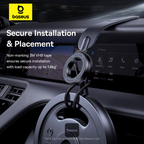 Baseus C02 Go Magnetic Car Phone Holder 360° Rotatable Bendable Car Mount - Black