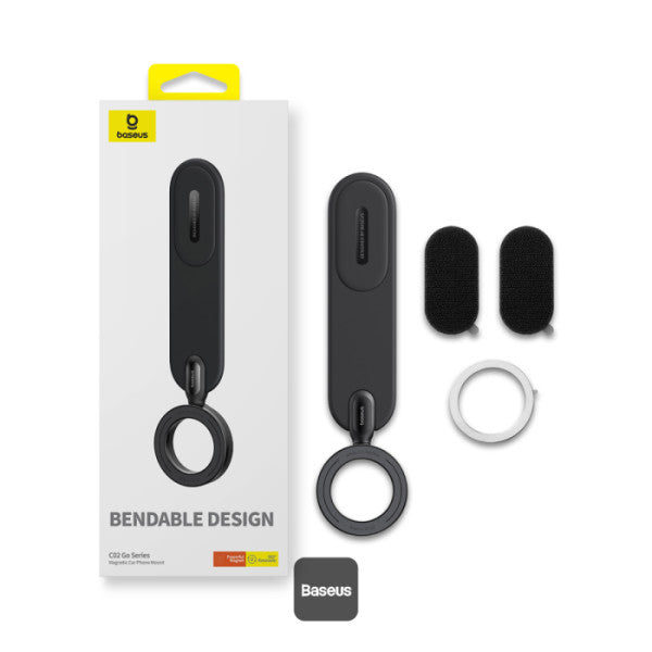Baseus C02 Go Magnetic Car Phone Holder 360° Rotatable Bendable Car Mount - Black