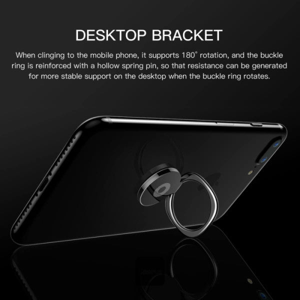 Baseus Privity Ring Holder | 360 Degree Rotating Metal Finger Grip Adjustable Phone Holder & Stand - Silver