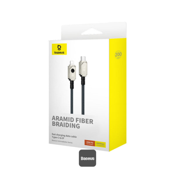 Baseus Unbreakable Series 20W PD Fast Charging Data Cable Type-C to Lightning 2M - White