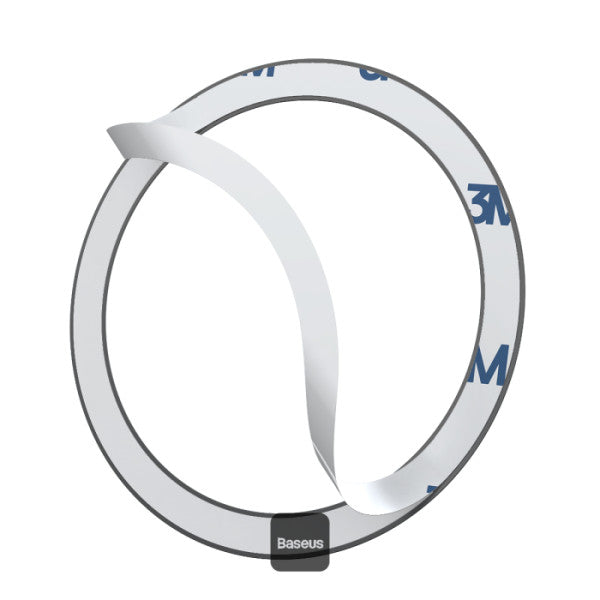 Baseus Halo Series Magnetic Metal Ring Sticker | Ultra-Thin Phone Holder Plate 2 Pcs - Black