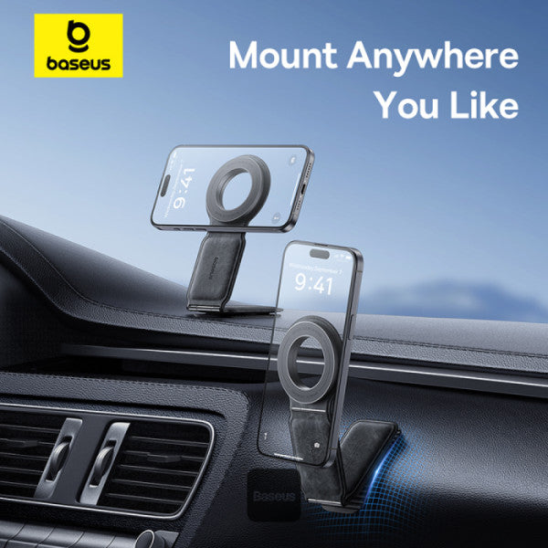 Baseus C02 Prime Trip Series Magnetic Car Phone Holder 360° Rotatable Foldable Car Mount - Black