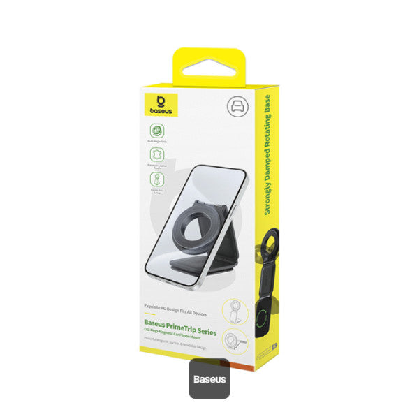 Baseus C02 Prime Trip Series Magnetic Car Phone Holder 360° Rotatable Foldable Car Mount - Black