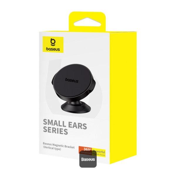 Baseus Small Ears Series Magnetic Car Phone Holder Bracket (Vertical Type) |360° Magnetic Suction Mount - Black